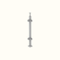 Poteau carré Elite - Inox Satin