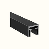Square cap rail for 10 or 12 mm glass