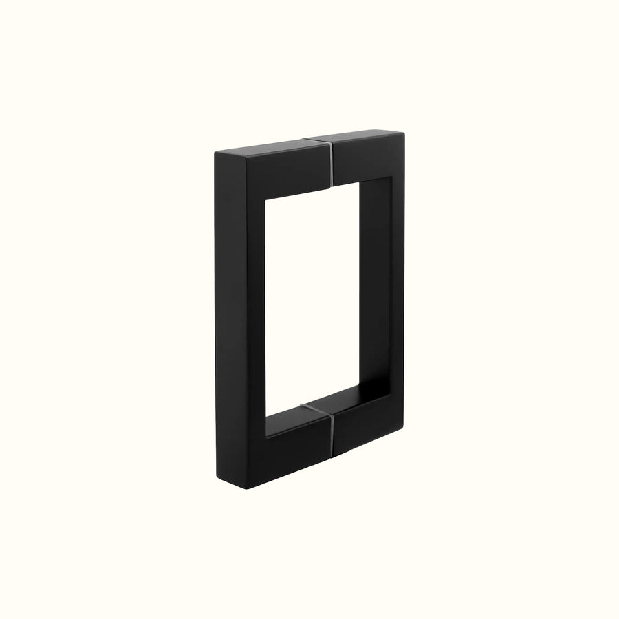 Square tubular handle for glass doors