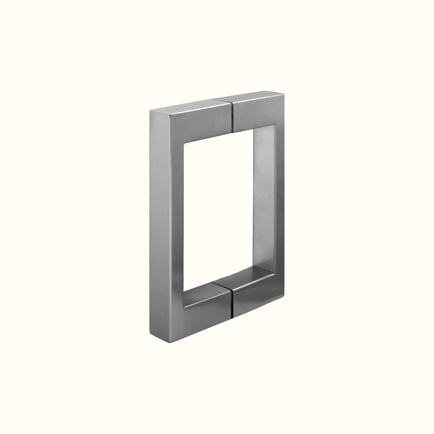 Square tubular handle for glass doors