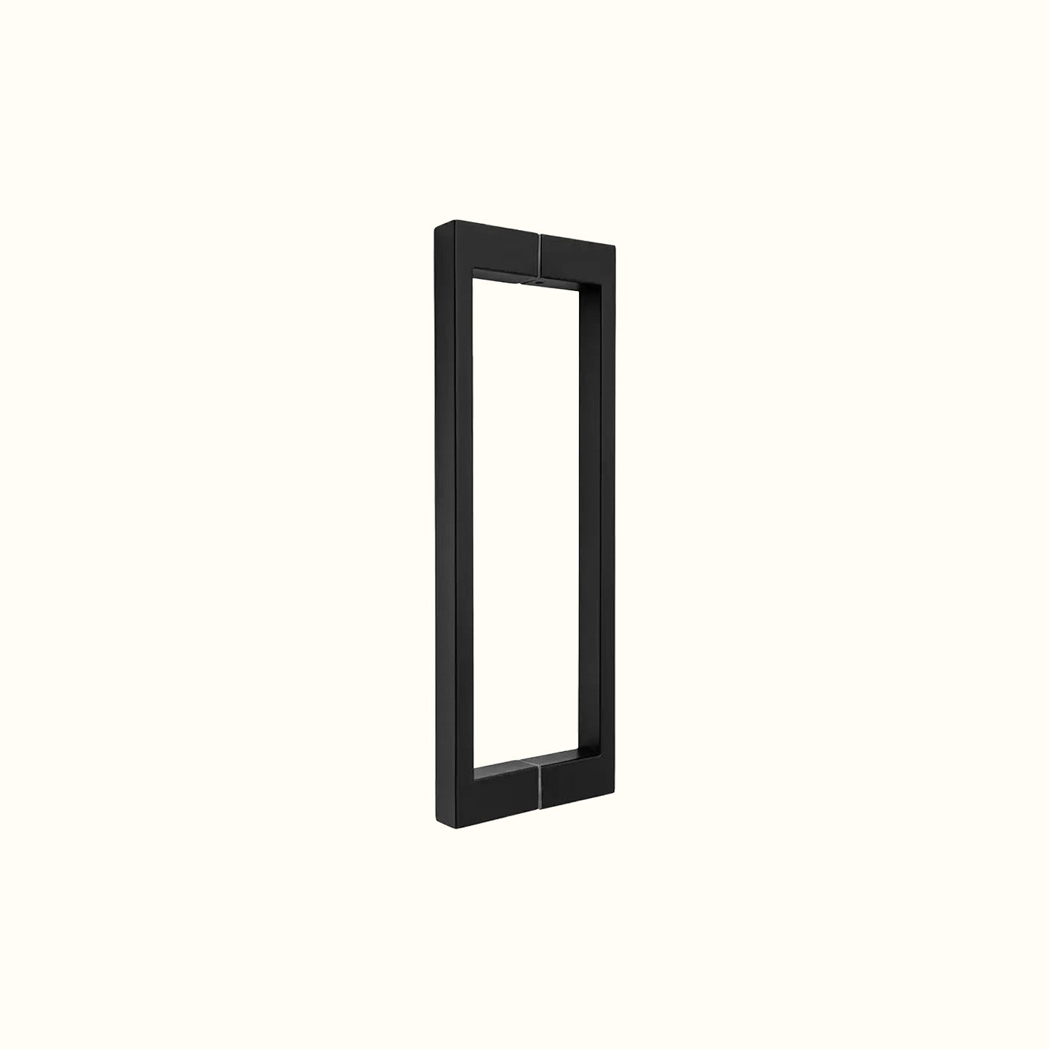 Square tubular handle for glass doors