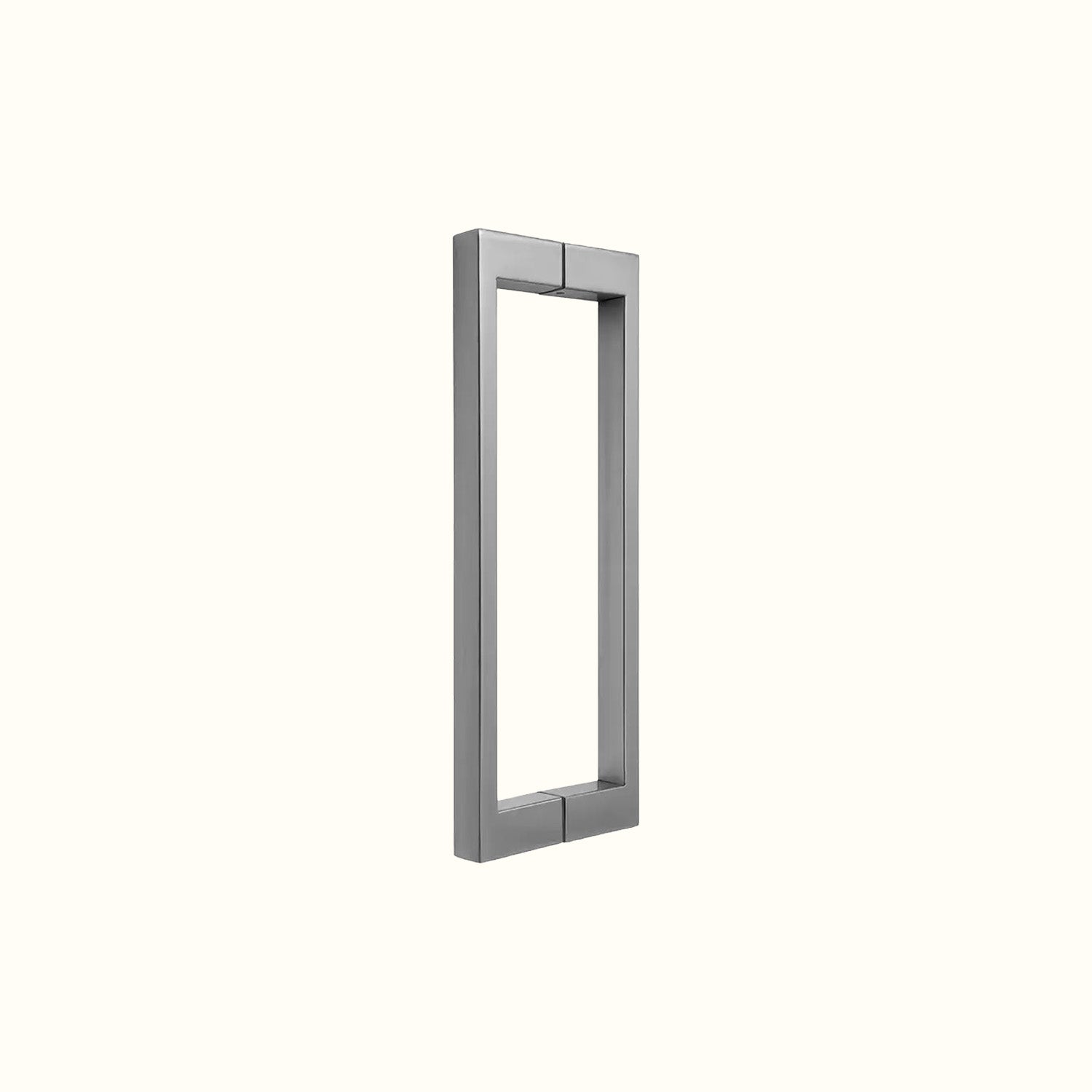 Square tubular handle for glass doors
