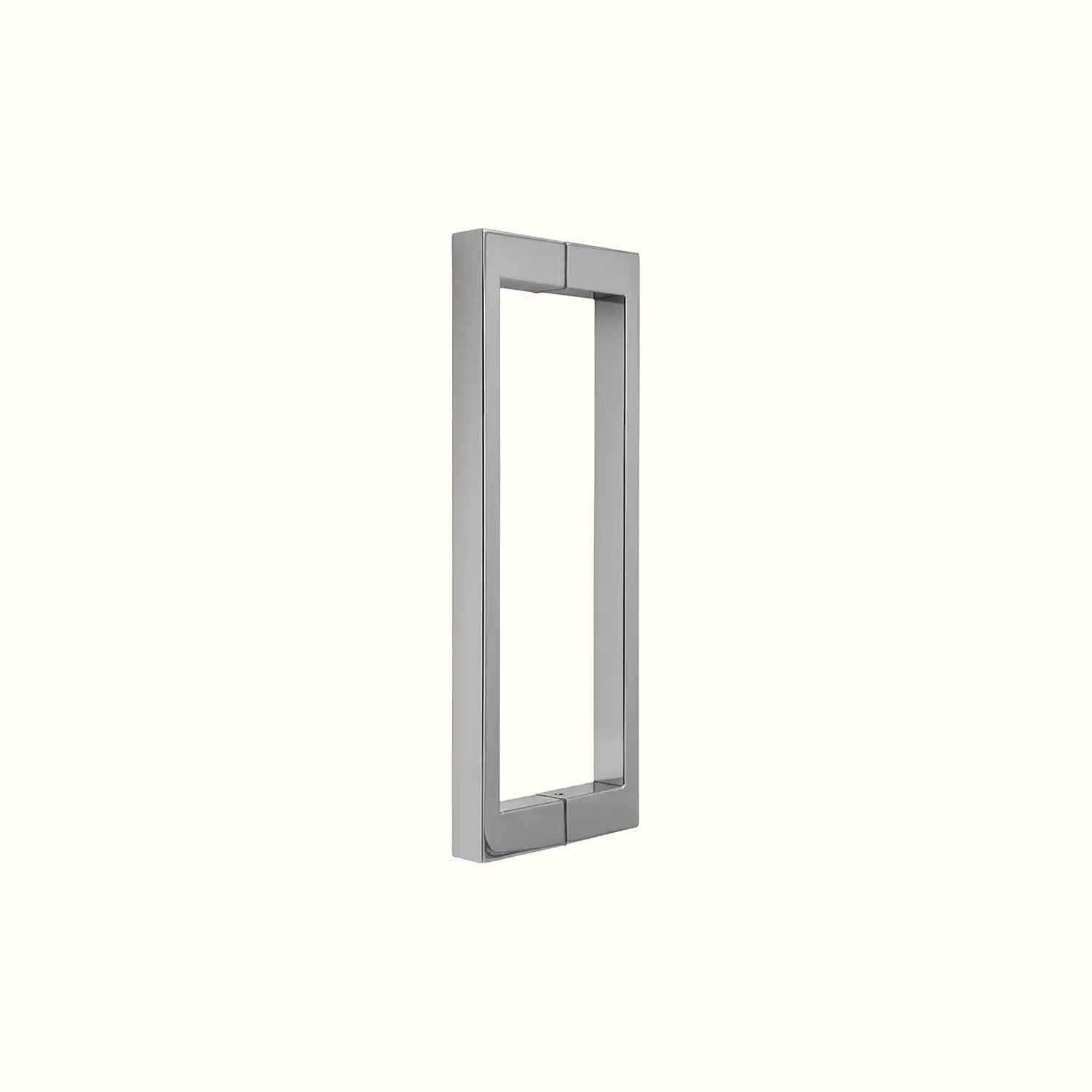 Square tubular handle for glass doors