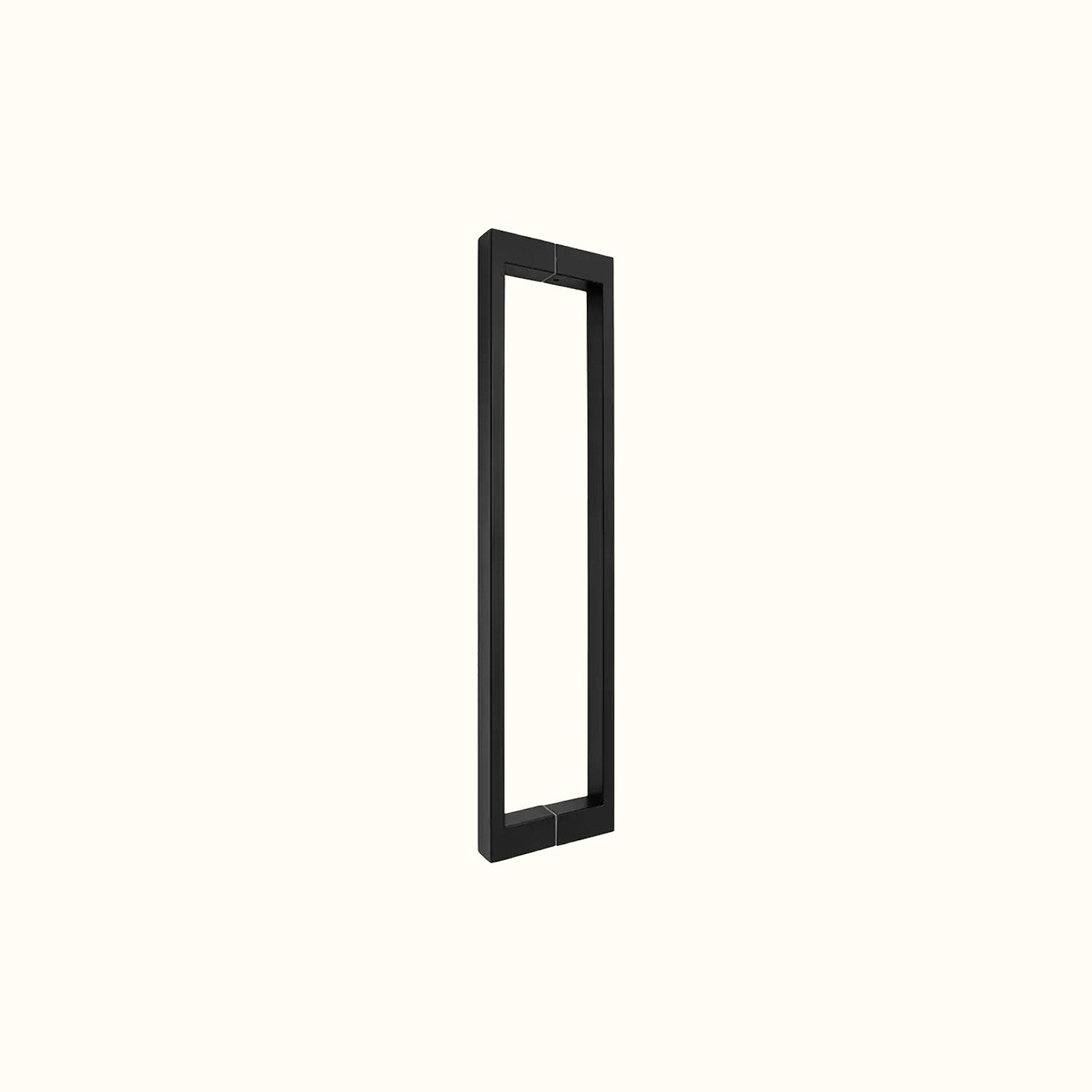 Square tubular handle for glass doors
