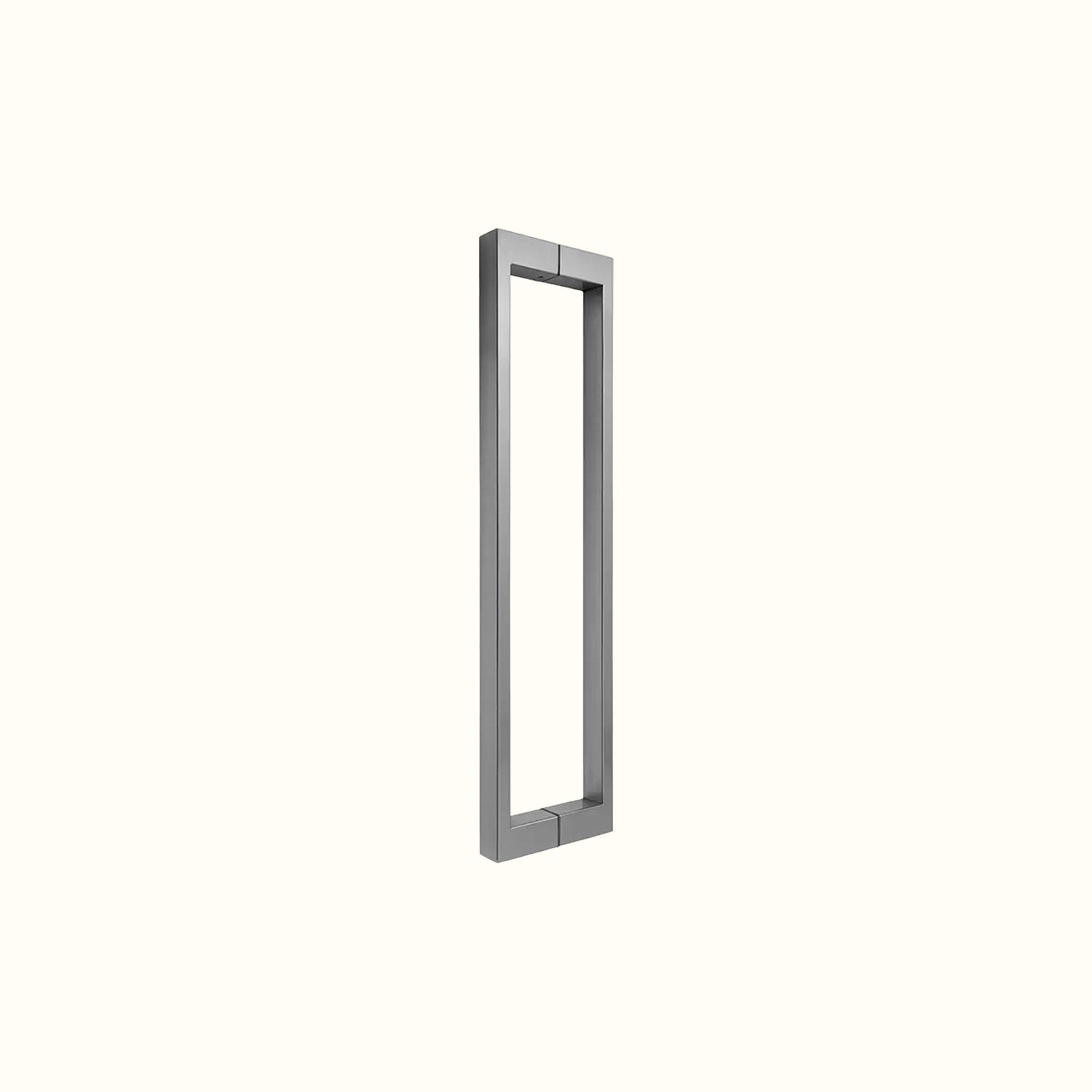 Square tubular handle for glass doors