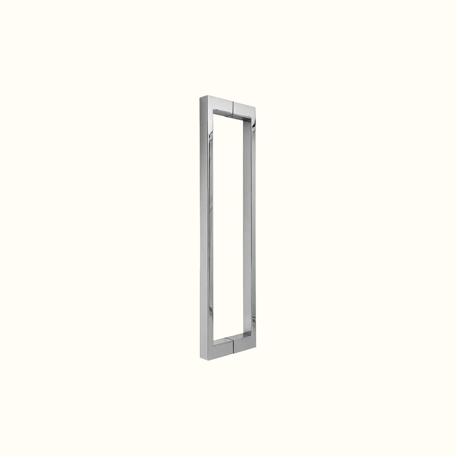Square tubular handle for glass doors