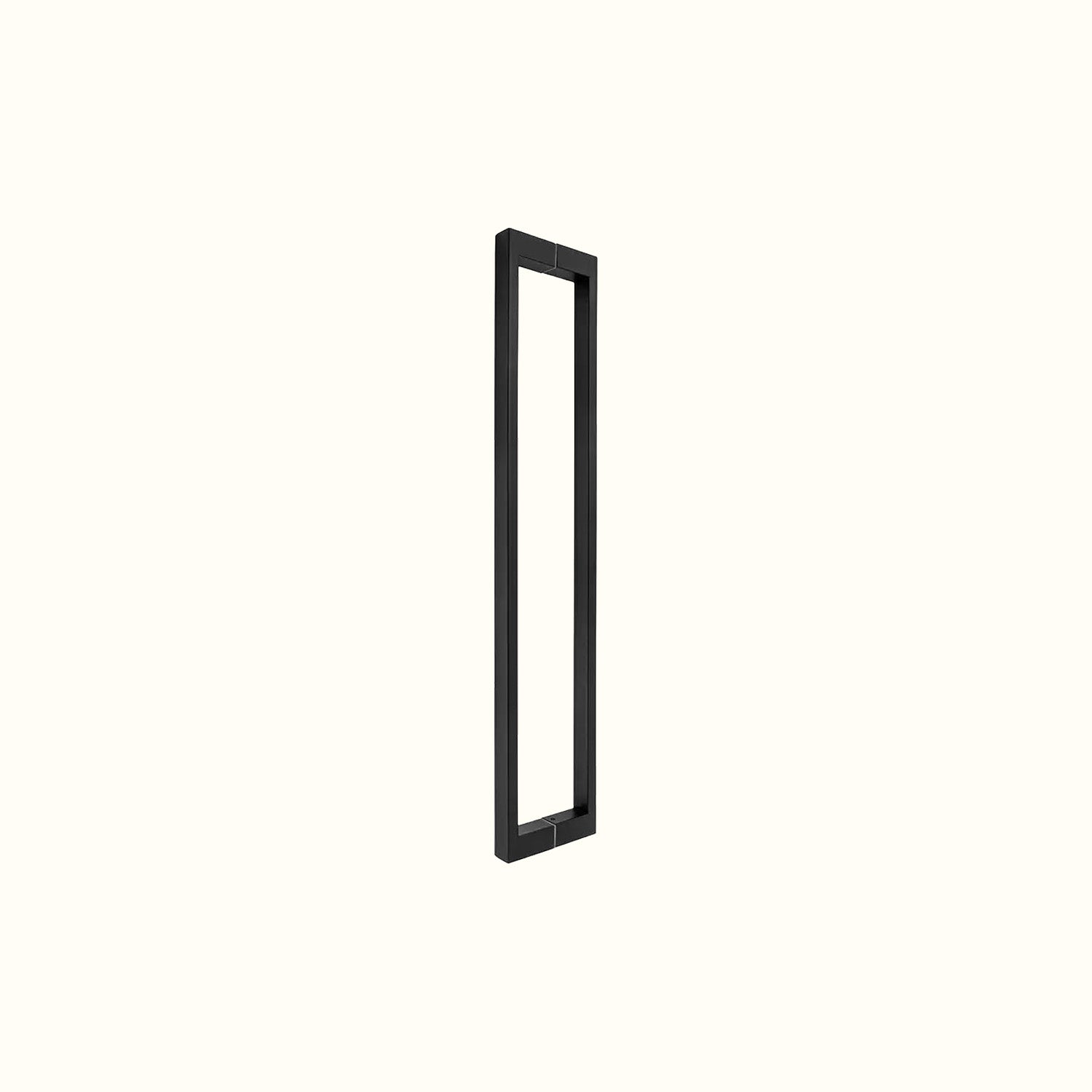 Square tubular handle for glass doors