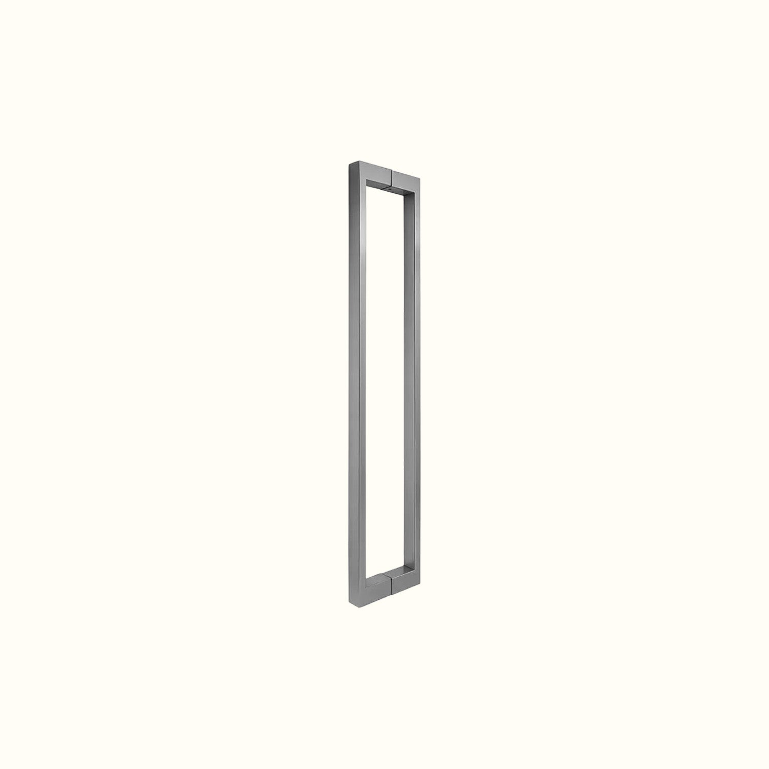 Square tubular handle for glass doors