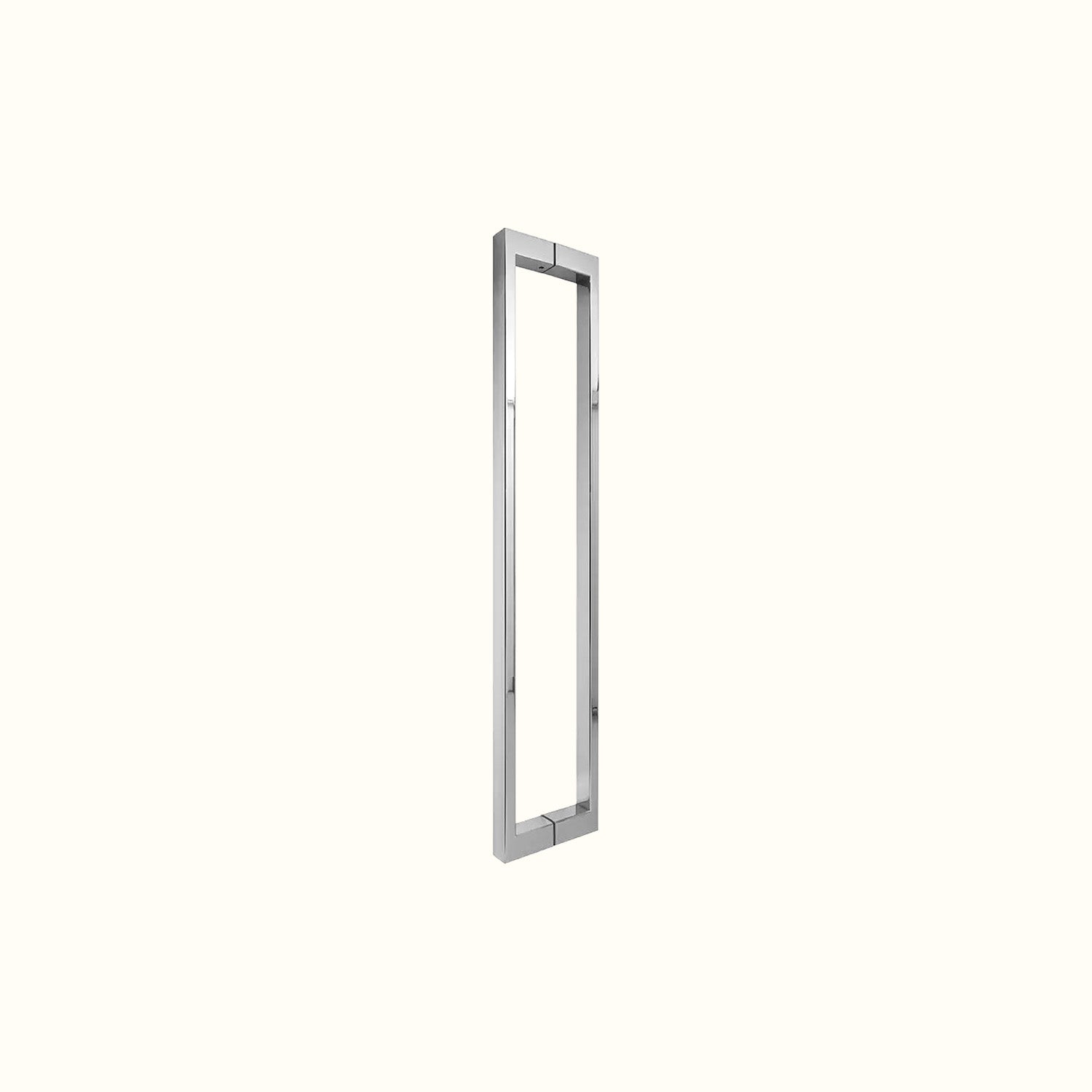 Square tubular handle for glass doors