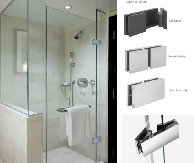 Pivoting hinge for shower and pantry