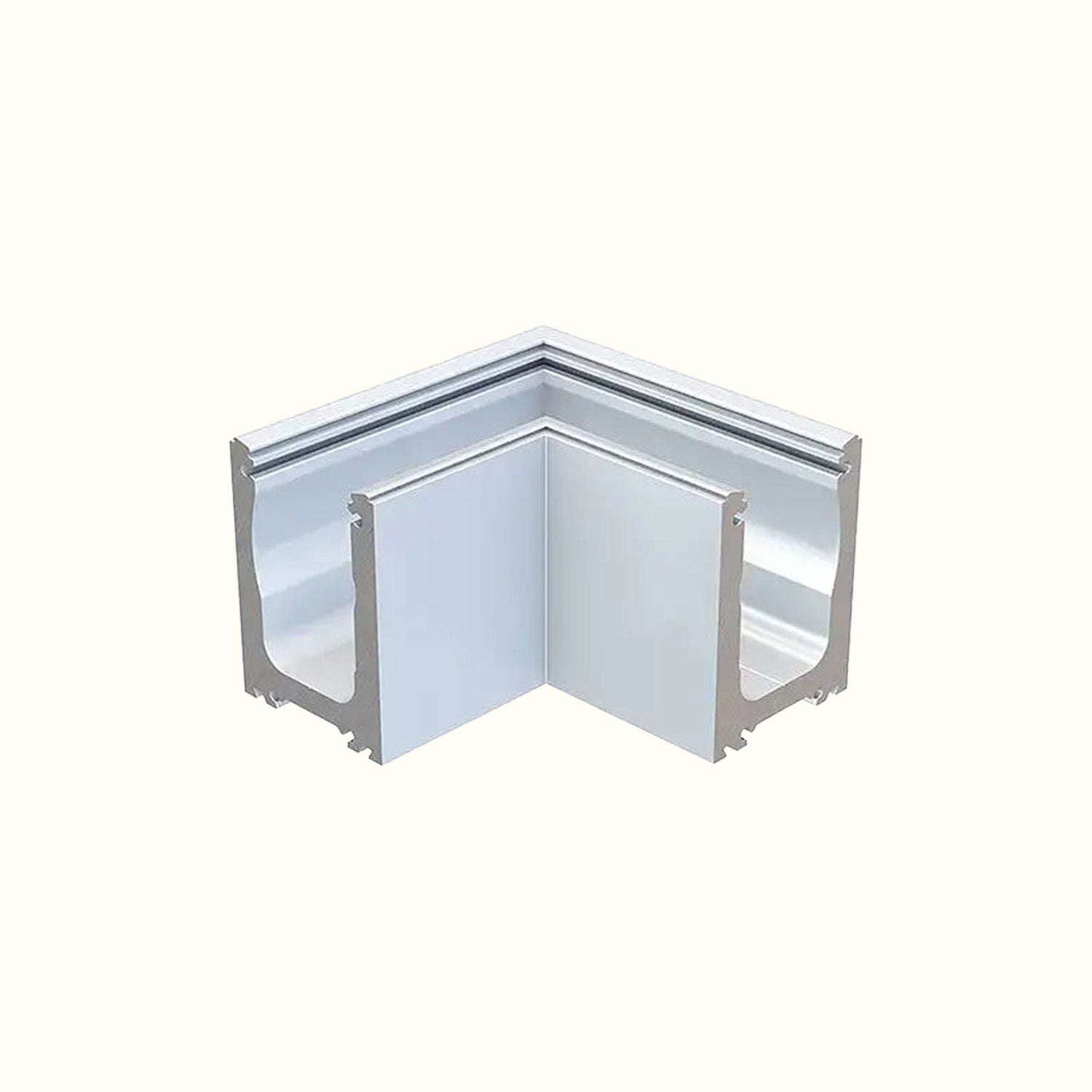 Aluminum corner piece for recessed rail