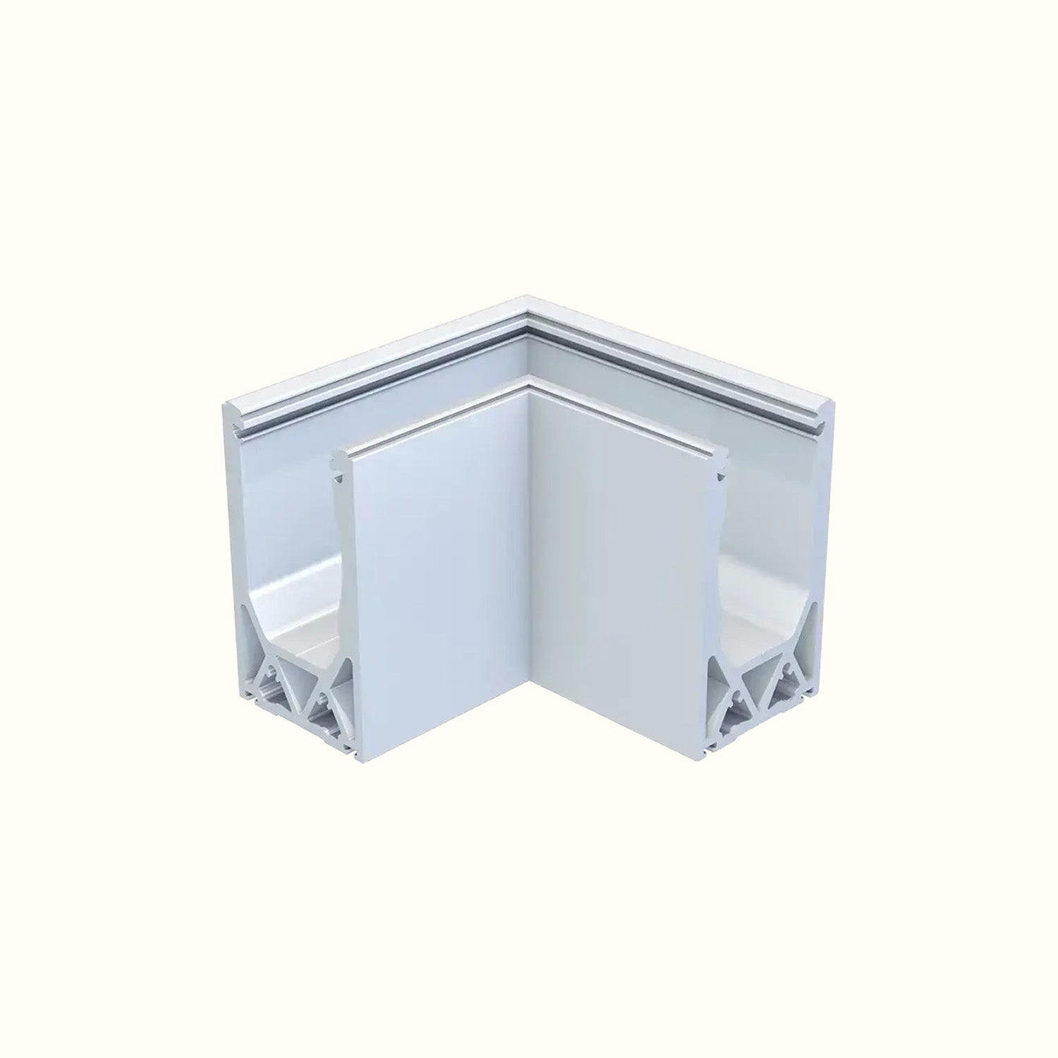 Aluminum corner piece for recessed rail