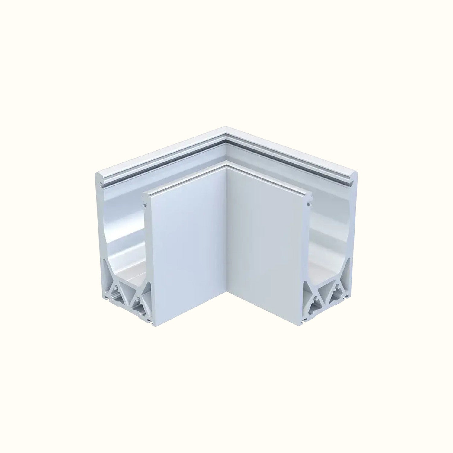Aluminum corner piece for recessed rail