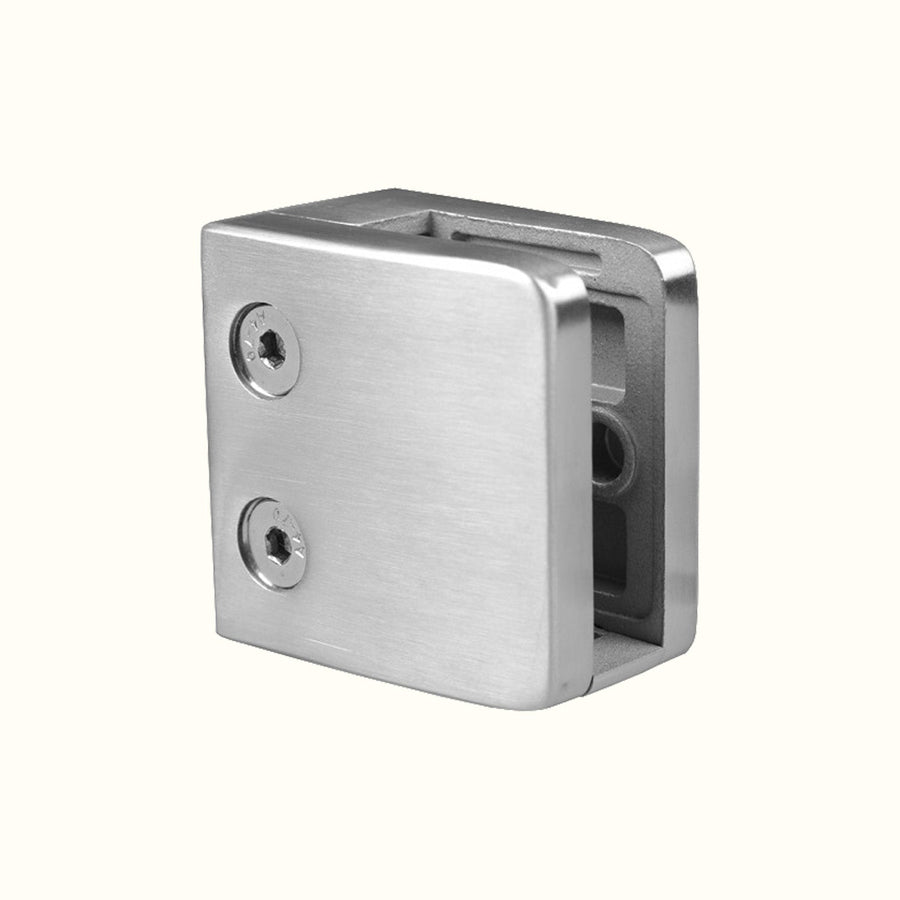 Clamps 55 mm with plate for 6 to 12 mm glass - Round post dia 50.8 mm