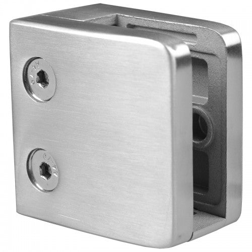 55 mm clamps with plate for 6 to 12 mm glass - Round post dia 42.4 mm