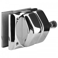 Stainless steel latch for 8 to 12 mm glass barriers