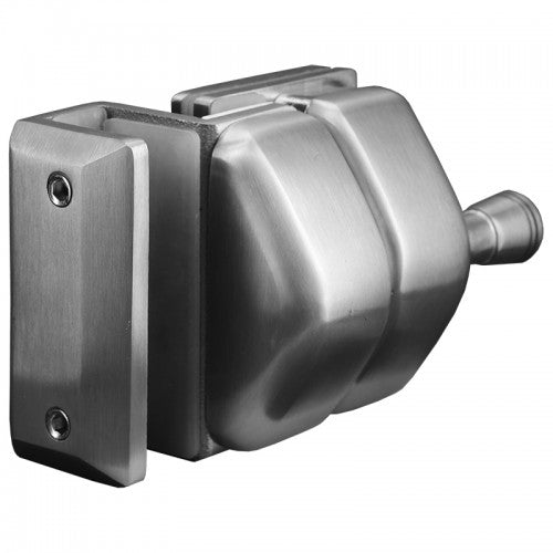 Stainless steel latch for 8 to 12 mm glass barriers