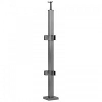 Square stainless steel posts with clamps for 10 mm glass