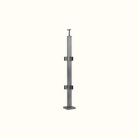 Square stainless steel posts with clamps for 10 mm glass