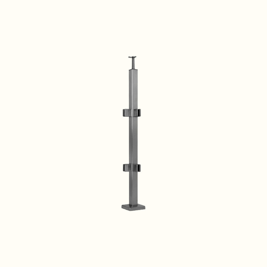Square stainless steel posts with clamps for 10 mm glass