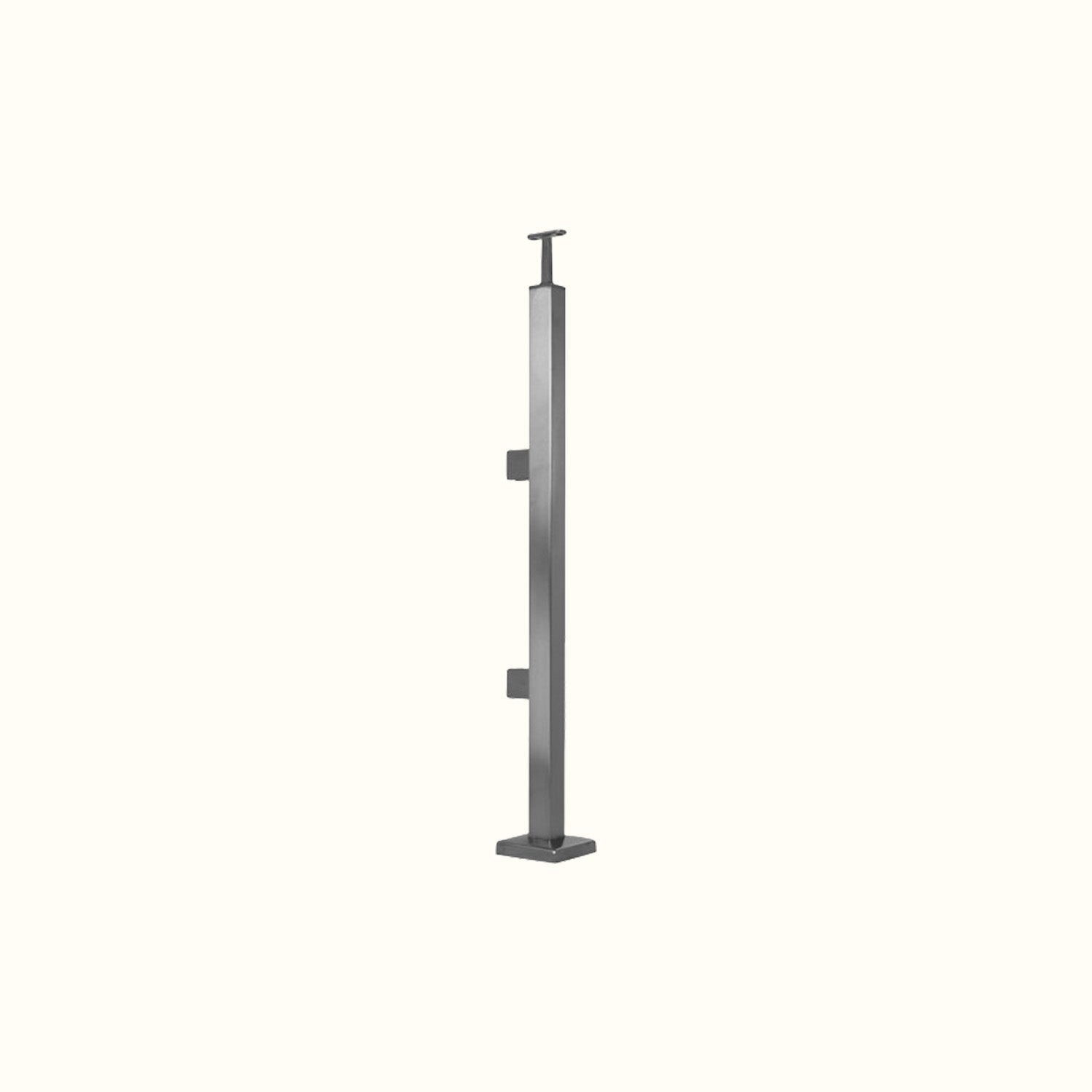 Square stainless steel posts with clamps for 10 mm glass