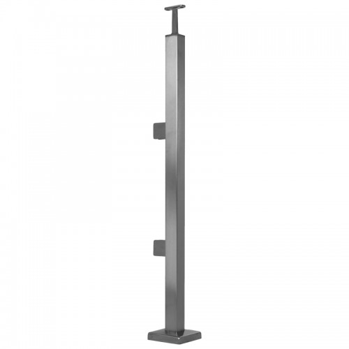 Square stainless steel posts with clamps for 10 mm glass