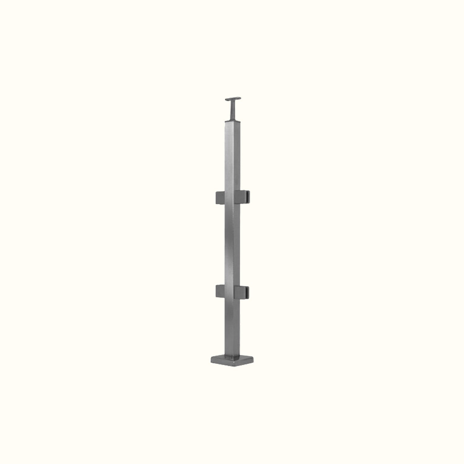 Square stainless steel posts with clamps for 10 mm glass