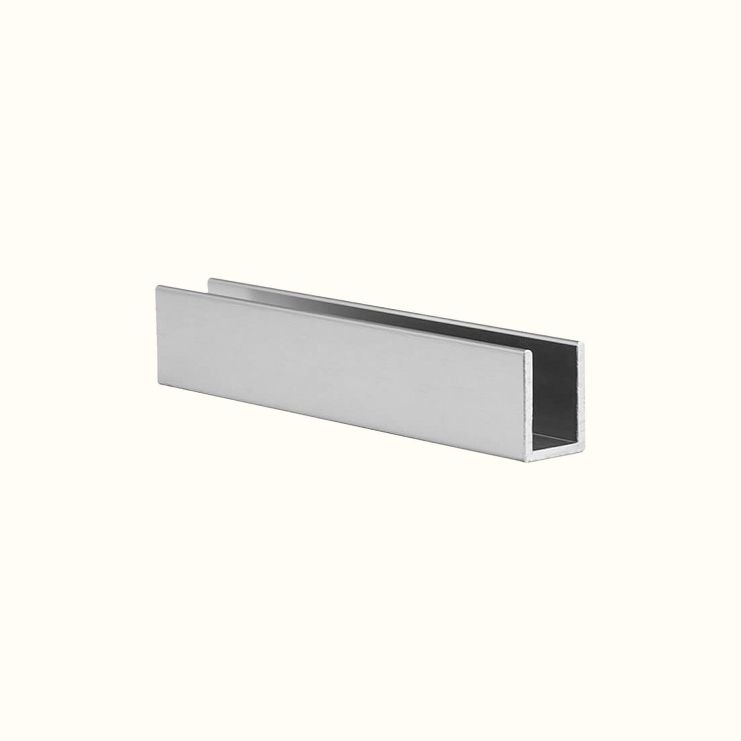U-shaped aluminum molding for 10 or 12 mm glass