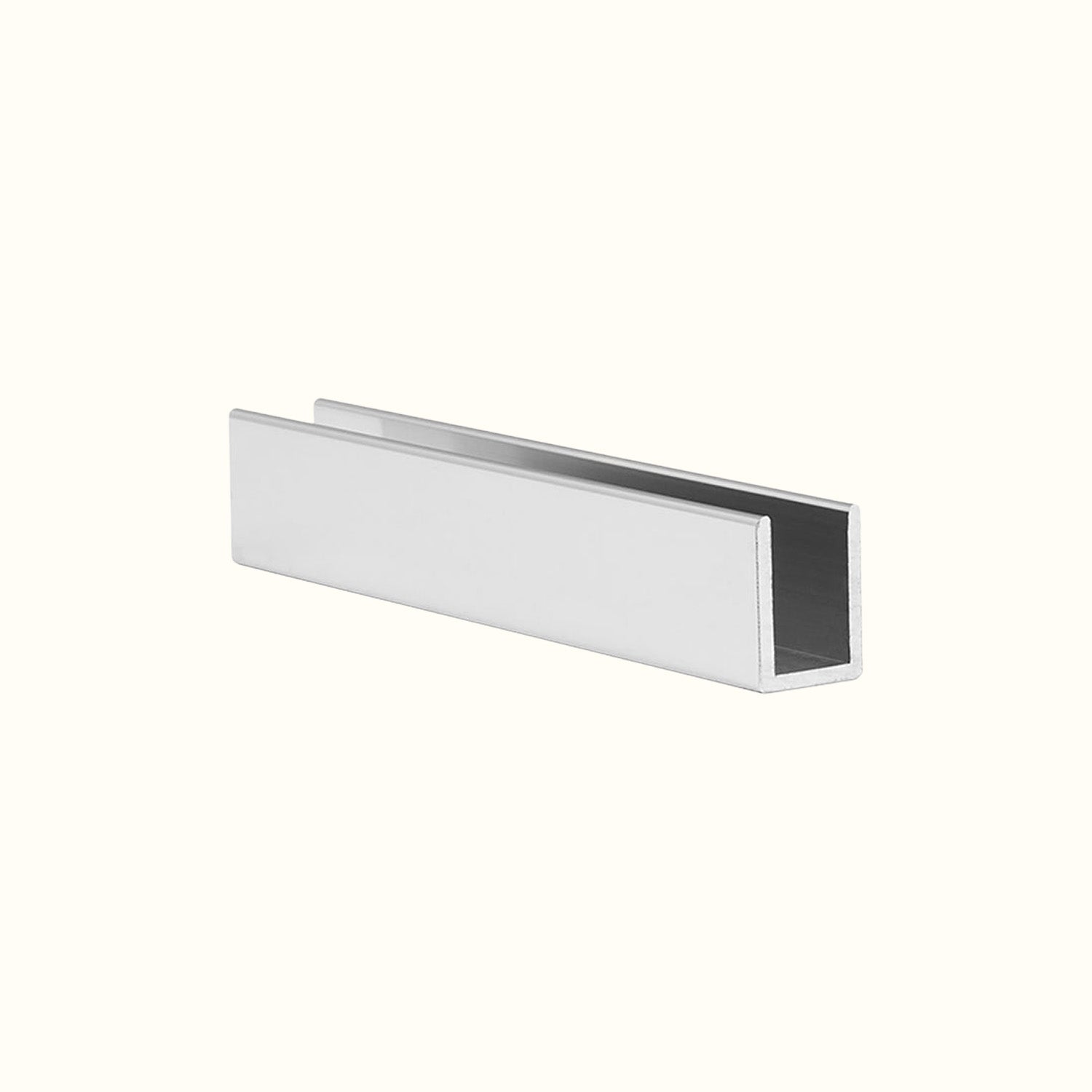 U-shaped aluminum molding for 10 or 12 mm glass