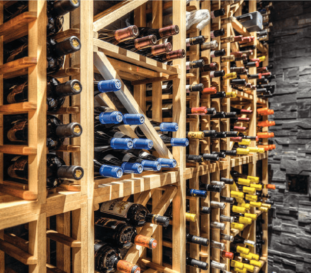 Wooden wine bottle rack
