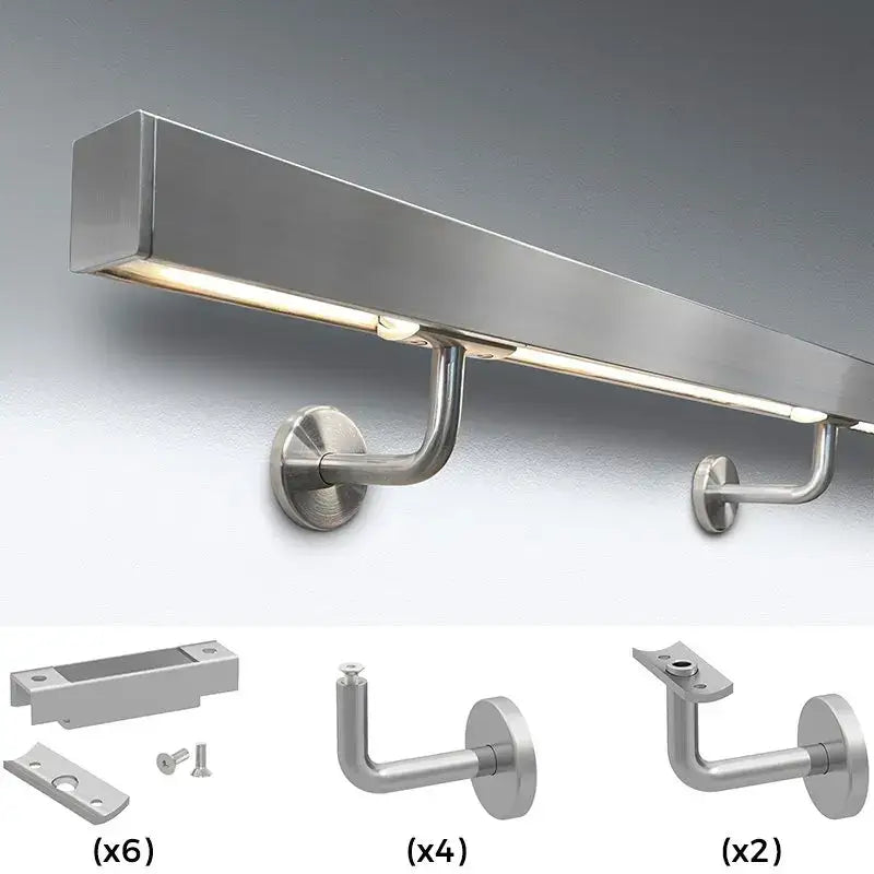 Hardware kit for illuminated handrail
