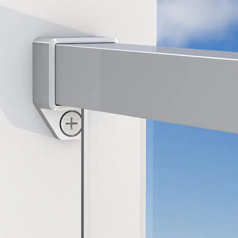Square cap rail for 10 or 12 mm glass