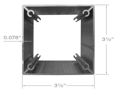 3-1/2" x 3-1/2" Aluminum Column