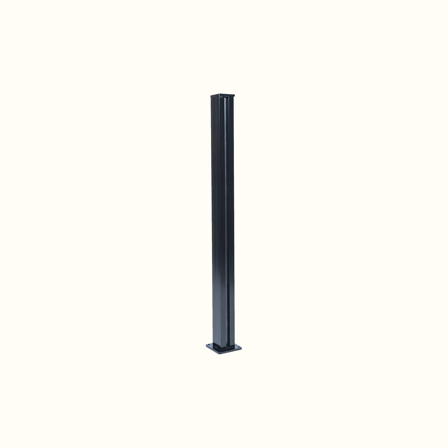Poteau aluminium pour verre inséré 10mm - Régulier (pleine hauteur)