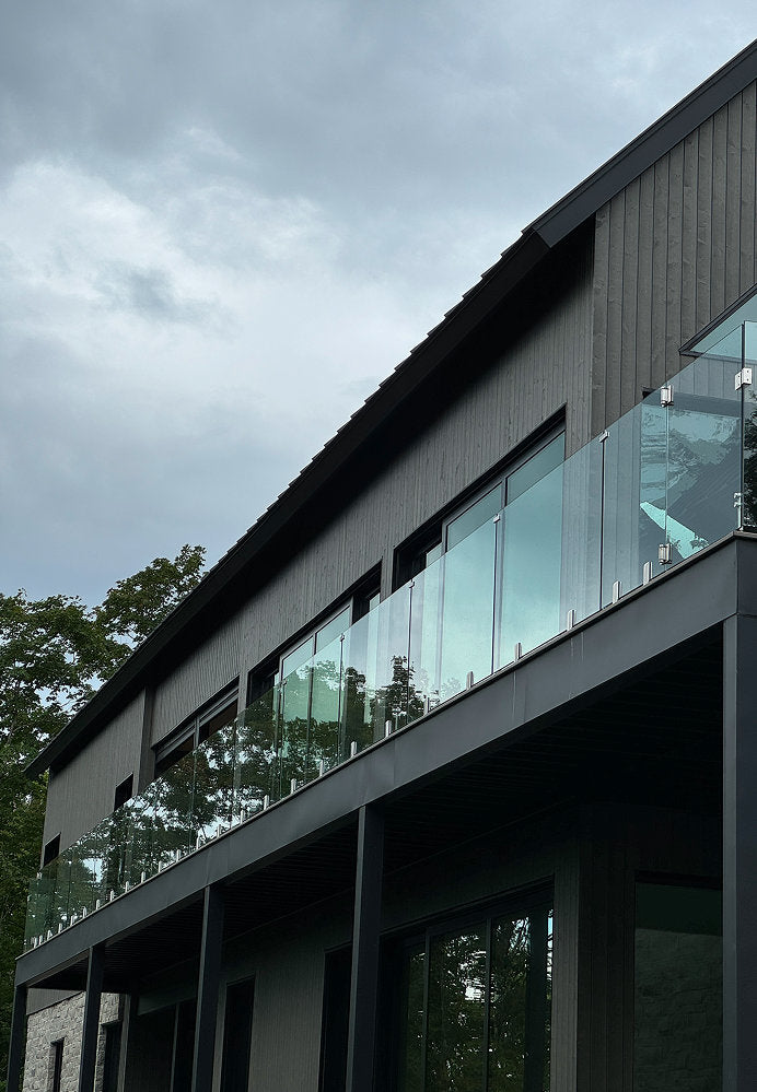 Balcony with glass railings