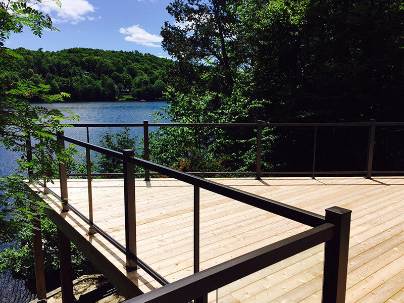 Treated wood balcony