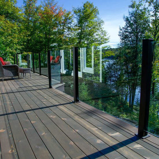 Stained cedar flooring