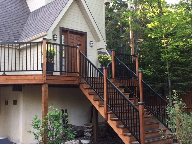 Treated wood and aluminum railing